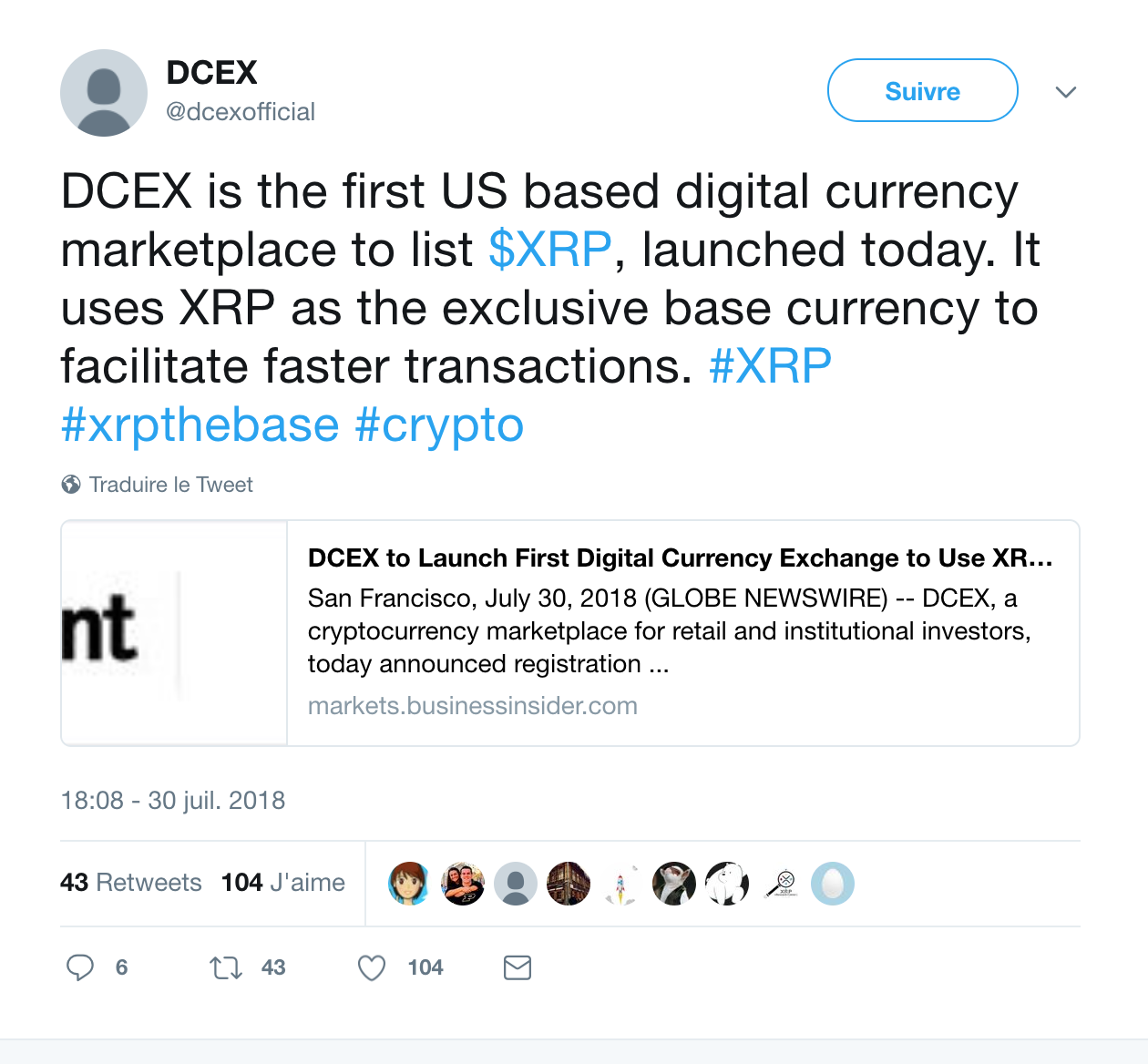tweet dcex